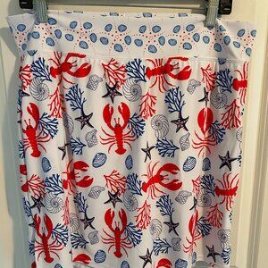 Skort Obsession For Fun Fashion and Fitness Red White Blue Under the Sea XXL